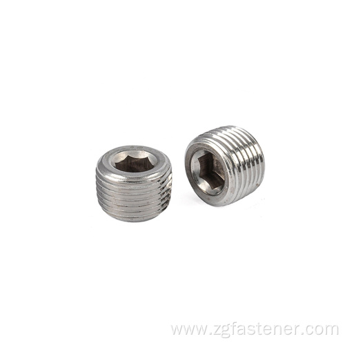 Stainless Steel pipe plugs Hexagon Socket Locking Screws Taper Thread Pipe Plugs